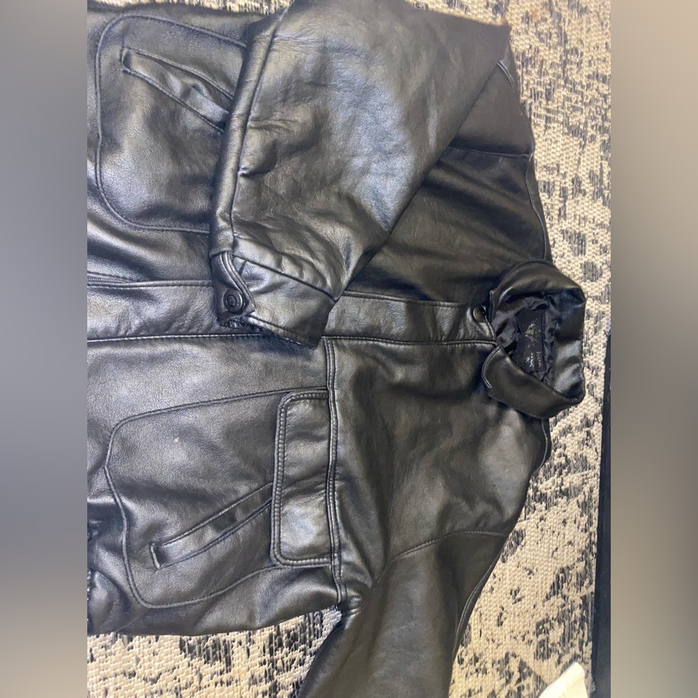 Black leather jacket